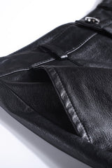 High Waisted Cropped Wide Leg PU Leather Pants