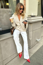 Relaxed V Neck Knit Cardigan