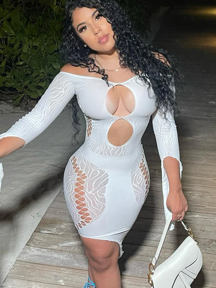 Sheer Mesh Strapless Sleeve Party Dress Main image