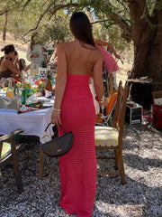 3D Flower Crochet Halter Backless Summer Dress