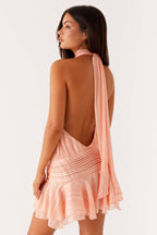Sexy Sleeveless Halter Backless Mini Dress
