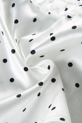 Polka Dot Deep V Bow Tie Cami Crop Top