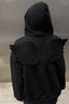 Angel Wing Applique Rhinestone Zip Hoodie