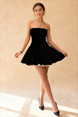 Velvet Bustier A-line Cocktail Dress