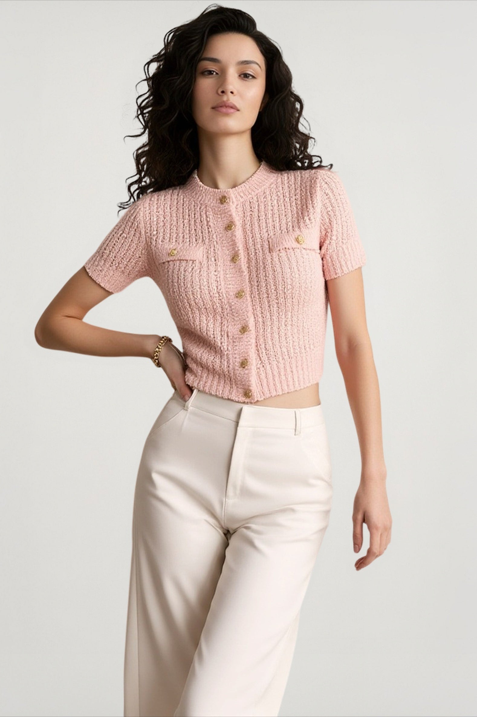 Single-Breasted Knitted Office Cardigan Main image