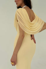 Elegant Solid Slim Fit Formal Dress