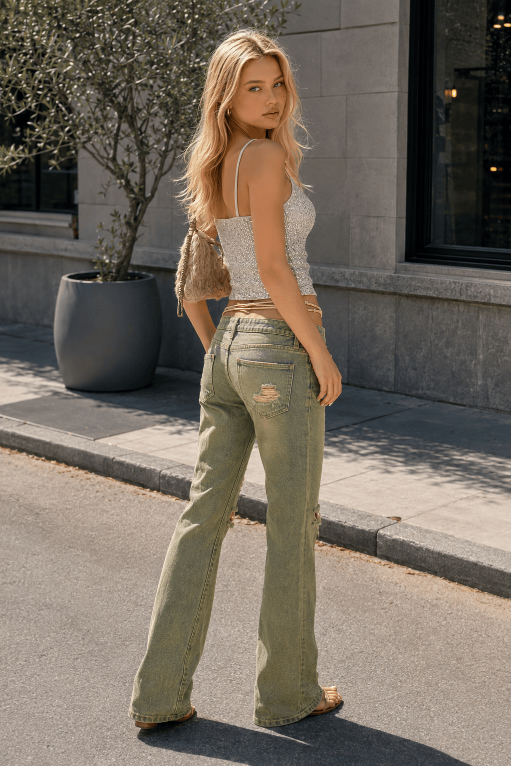 Sequin Slim Cami Tank Top