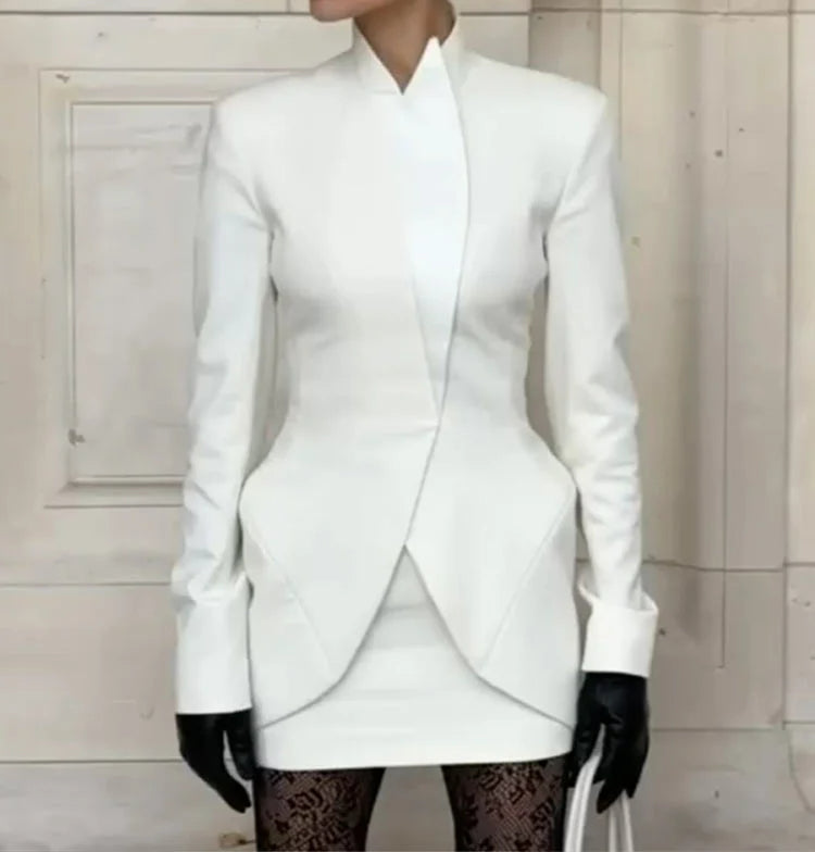 Zipper Blazer Mini Skirt Suit Secondary image