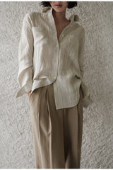 Old Money Wave Texture Blouse