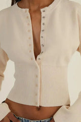 Slim Fit Knit Patchwork Cardigan