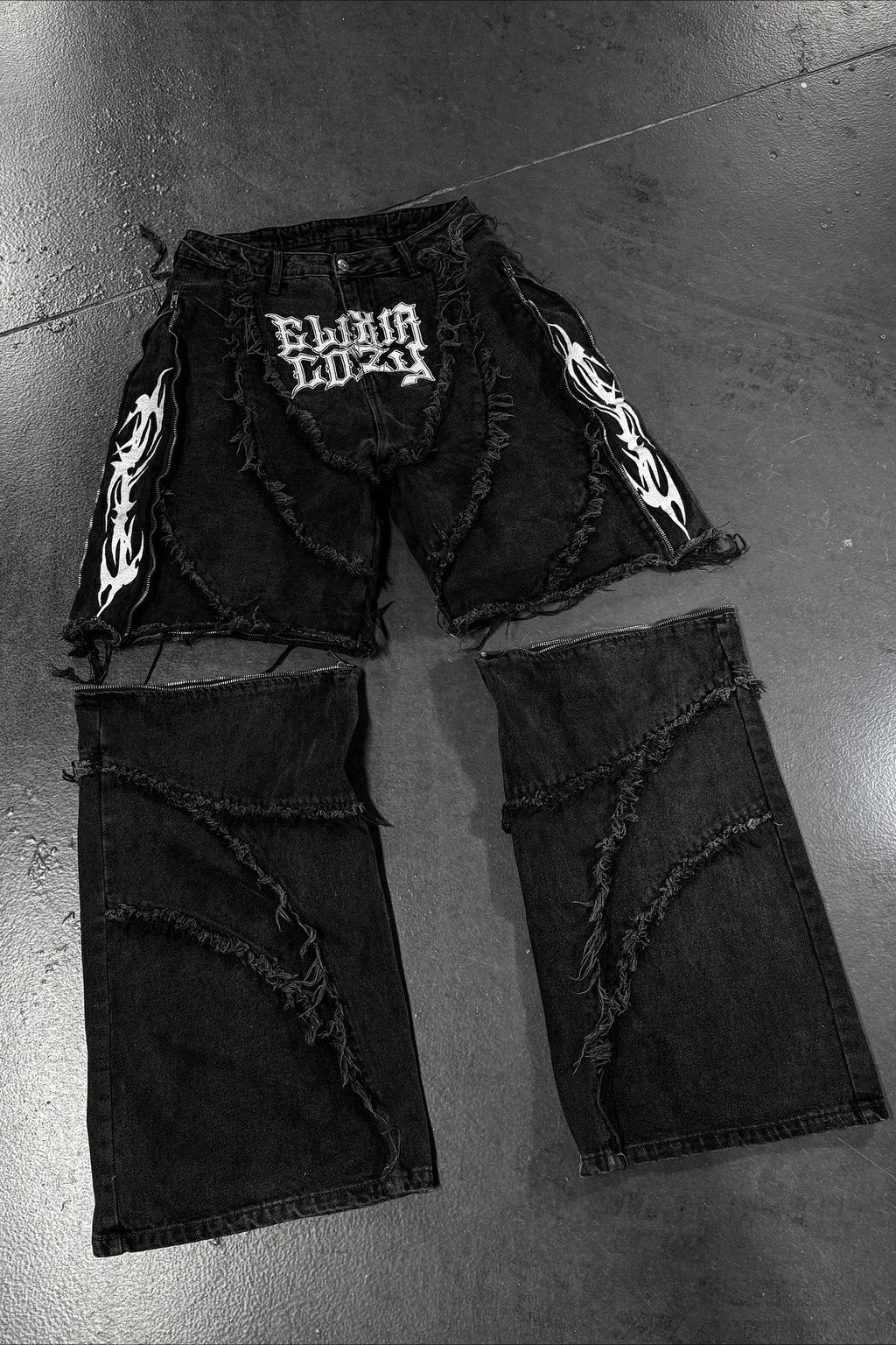 Convertible Zip Off Baggy Denim Jeans