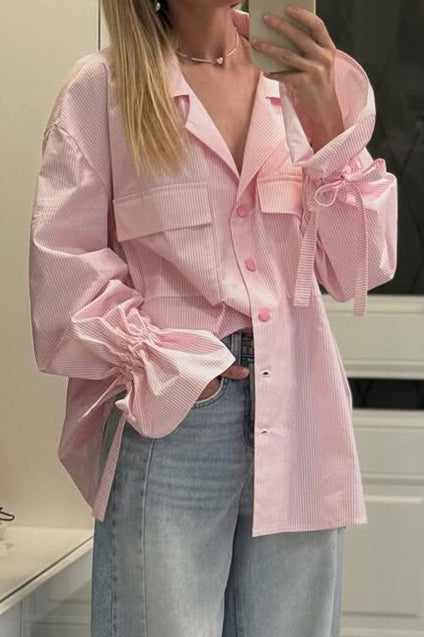 Versatile Striped Flare Blouse Secondary image