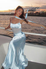 Satin Mesh Slip Dress
