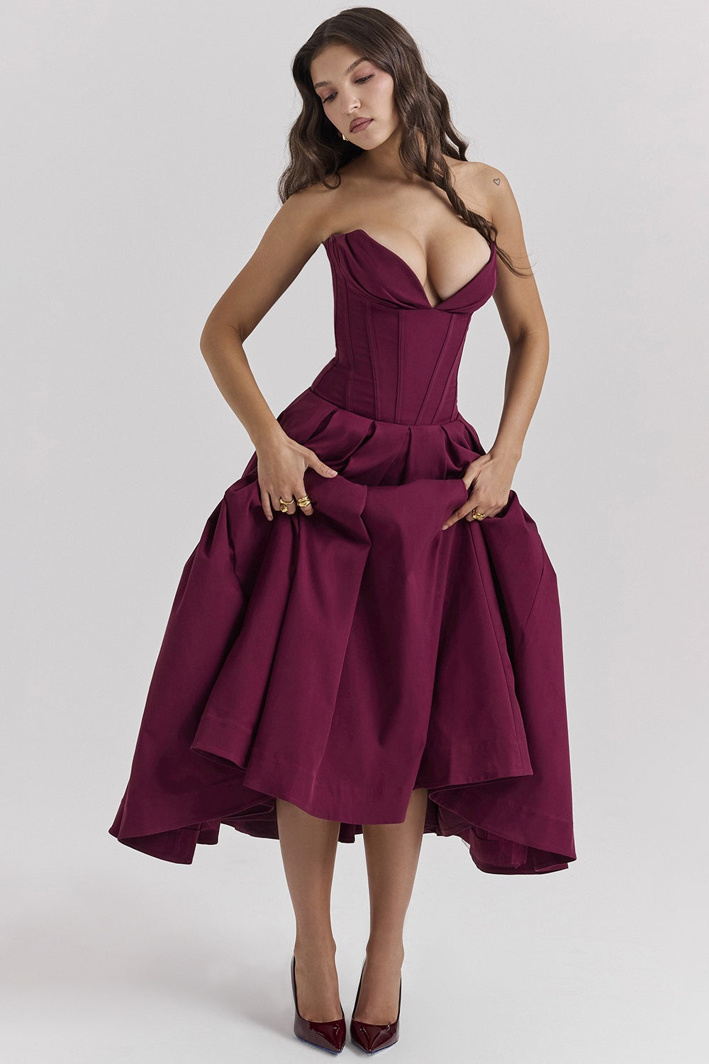 Deep V Low Rise Bodycon Prom Dress Main image