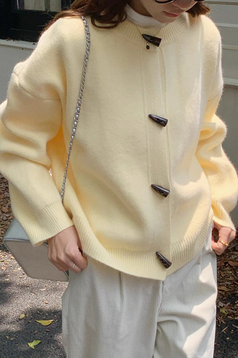 Toggle Button Round Neck Cardigan Main image