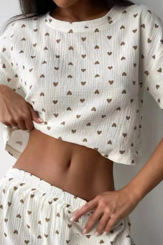 Love Print Lounge Tee Pajama Sets Main image