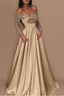 Long Sleeve Sequin Evening Gown Prom Dress