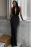 V Neck Backless Hooded Bodycon Dress