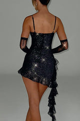 Sultry Metallic Mesh Slip Dress