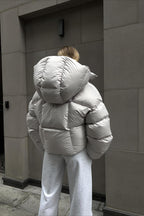 Hooded Cropped Puffer Coat