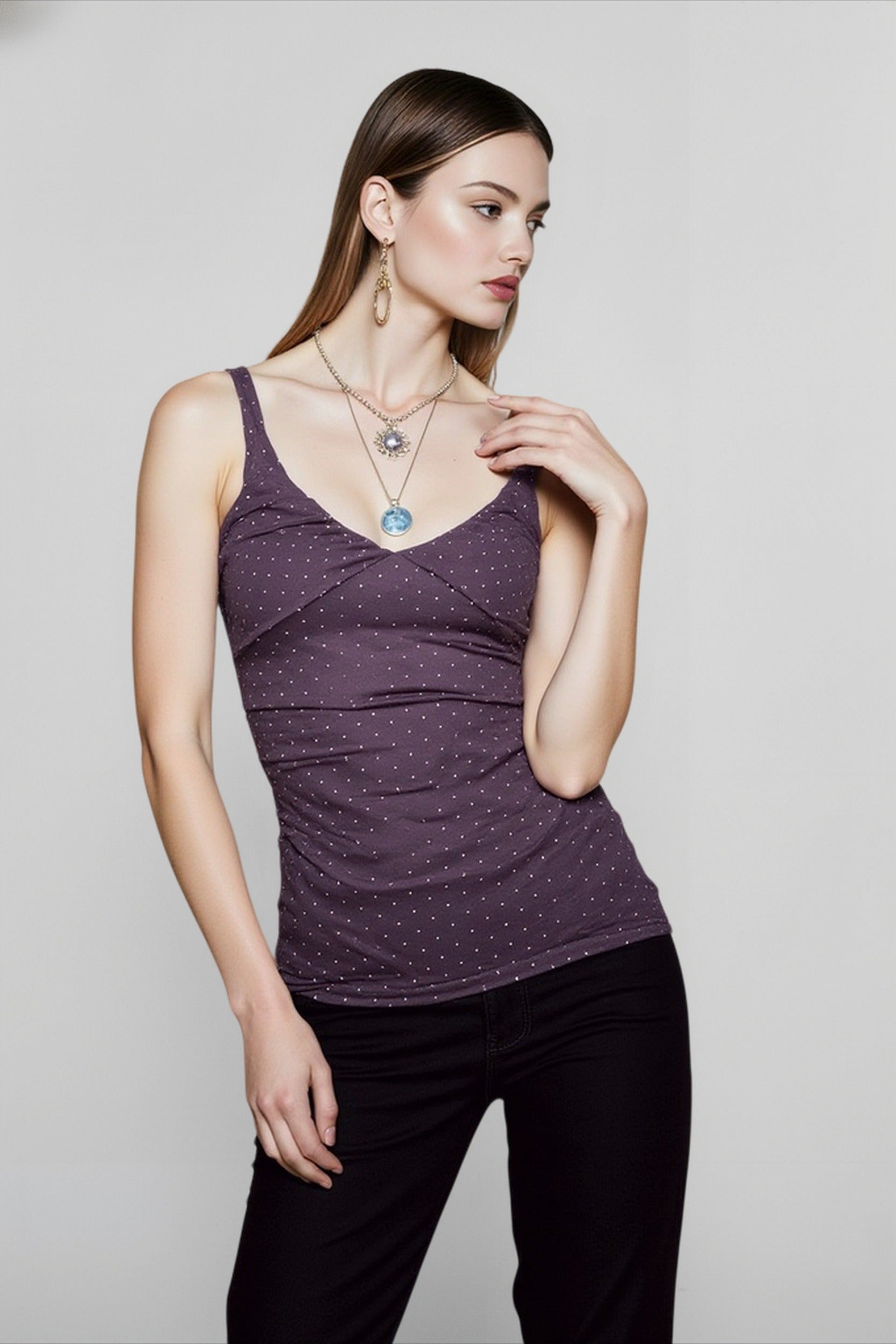 Slim Fit Polka Dot Cami Top Main image