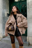 Winter Loose Short Stand Long Casual Wool Blended Khaki Coat