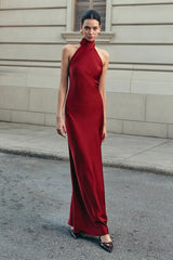 Halter Neck Backless Mermaid Prom Dress