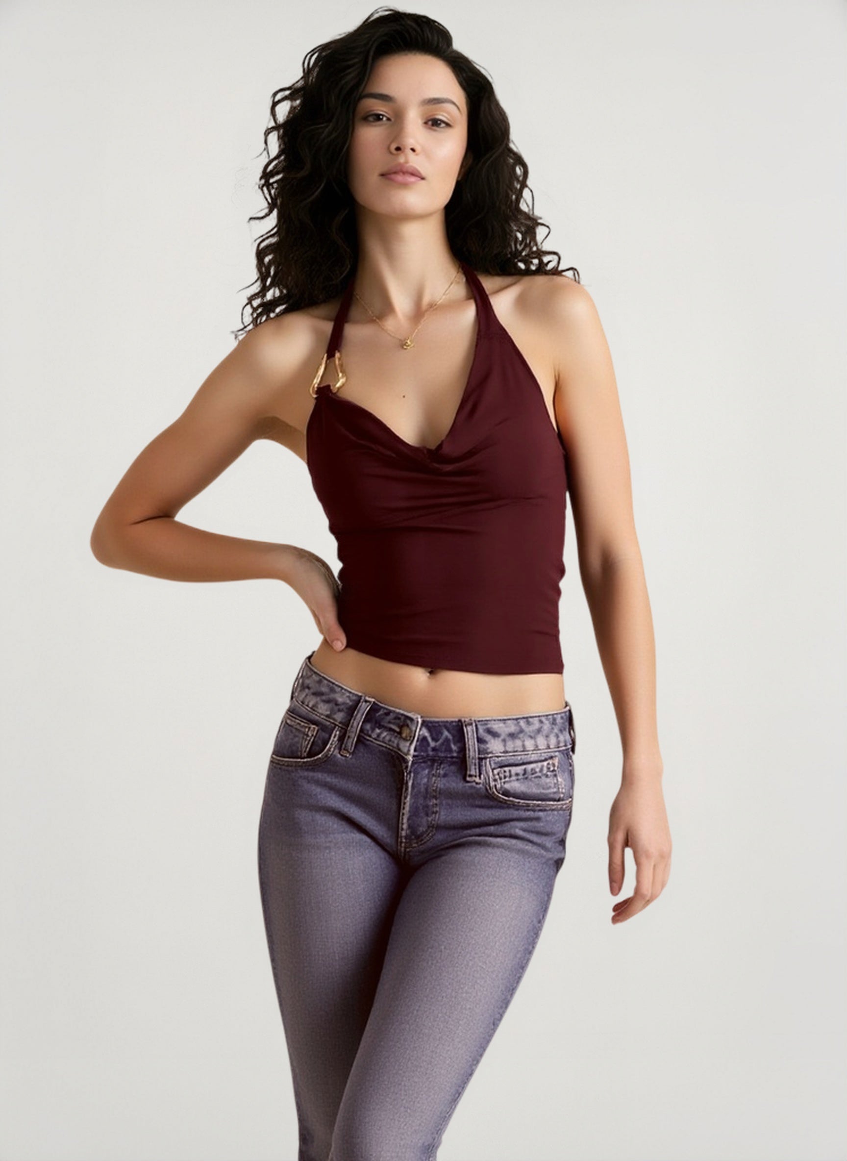 Cowleneck Halter Slip Cami Top Secondary image