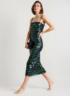 Spicy Girl Beaded Irregular Midi Dress