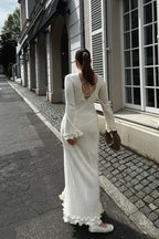 Ruffled Long Sleeve Bodycon Maxi Dress
