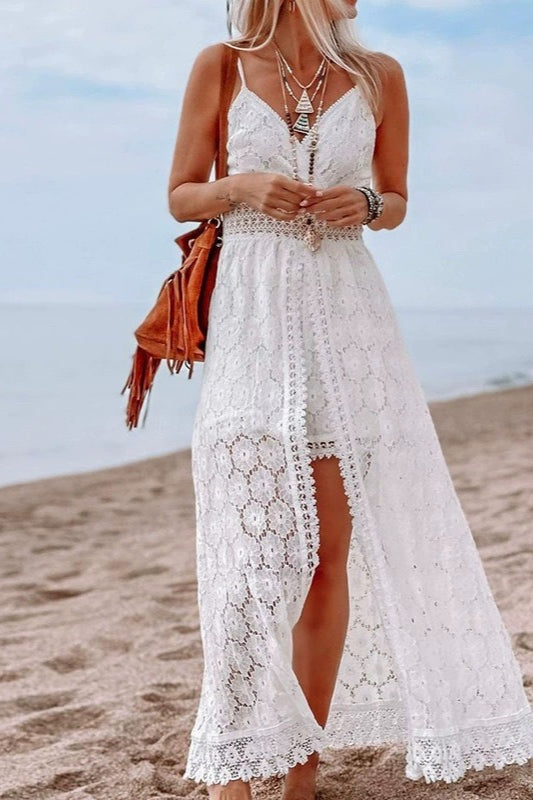 Spliced Strappy Casual Cutout Boho Dress Main image