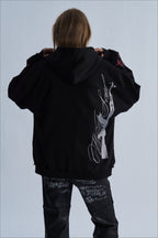 Glitter Gun Graphic Oversized Zip Hoodie