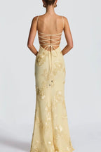 Floral Strapless Column Prom Dress