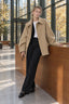 Batwing Sleeve Wool Blend Coat