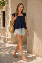 Loose Solid Sleeveless Vest Blouse