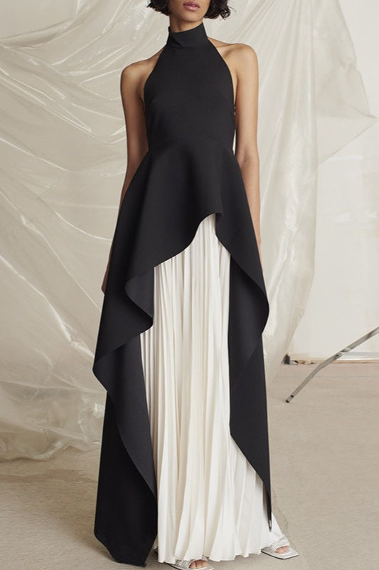 Halter Neck Pleated Prom Dress Main image