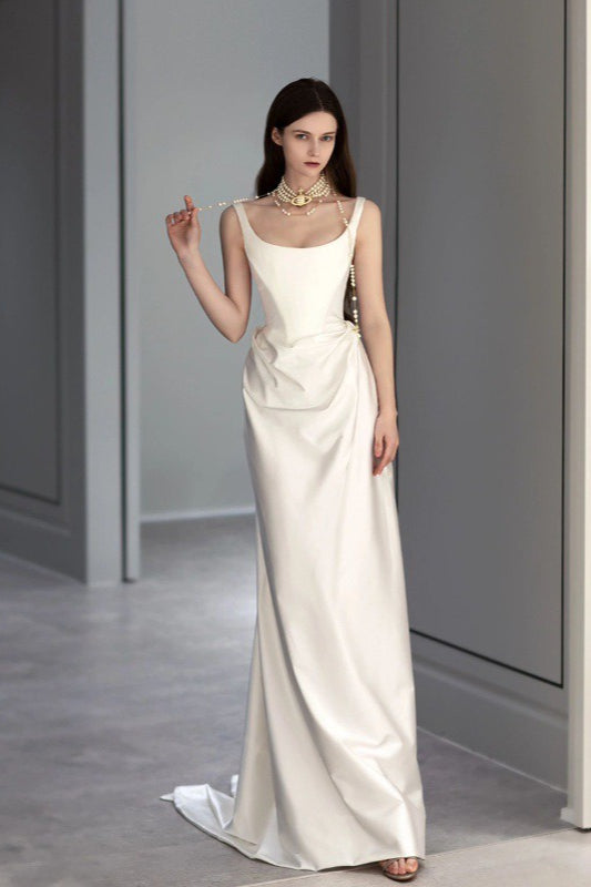 Minimalist High End Elegant Satin Wedding Dress Main image
