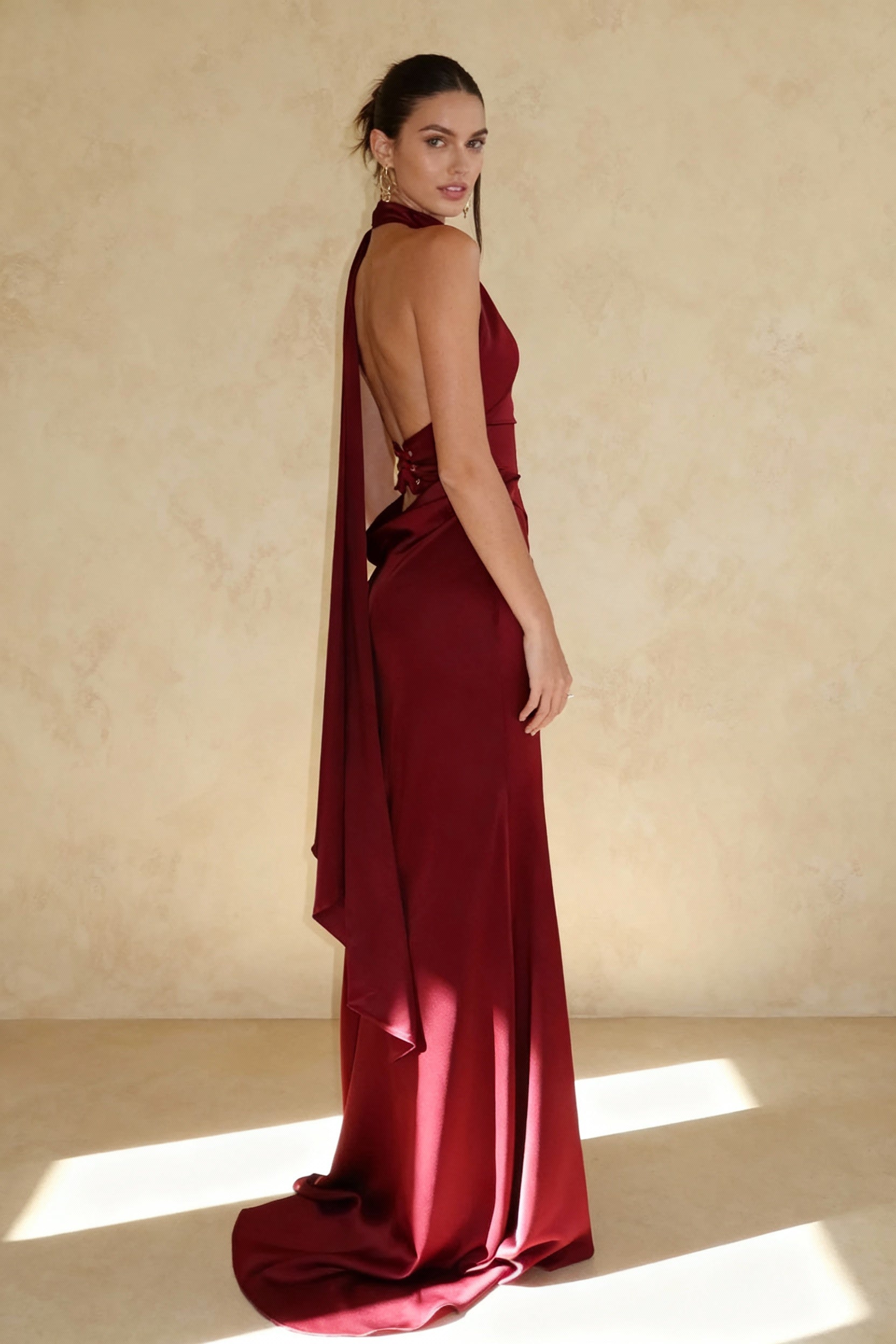 Luxury Halter Satin Elegant Sophisticated Formal Dress Secondary image
