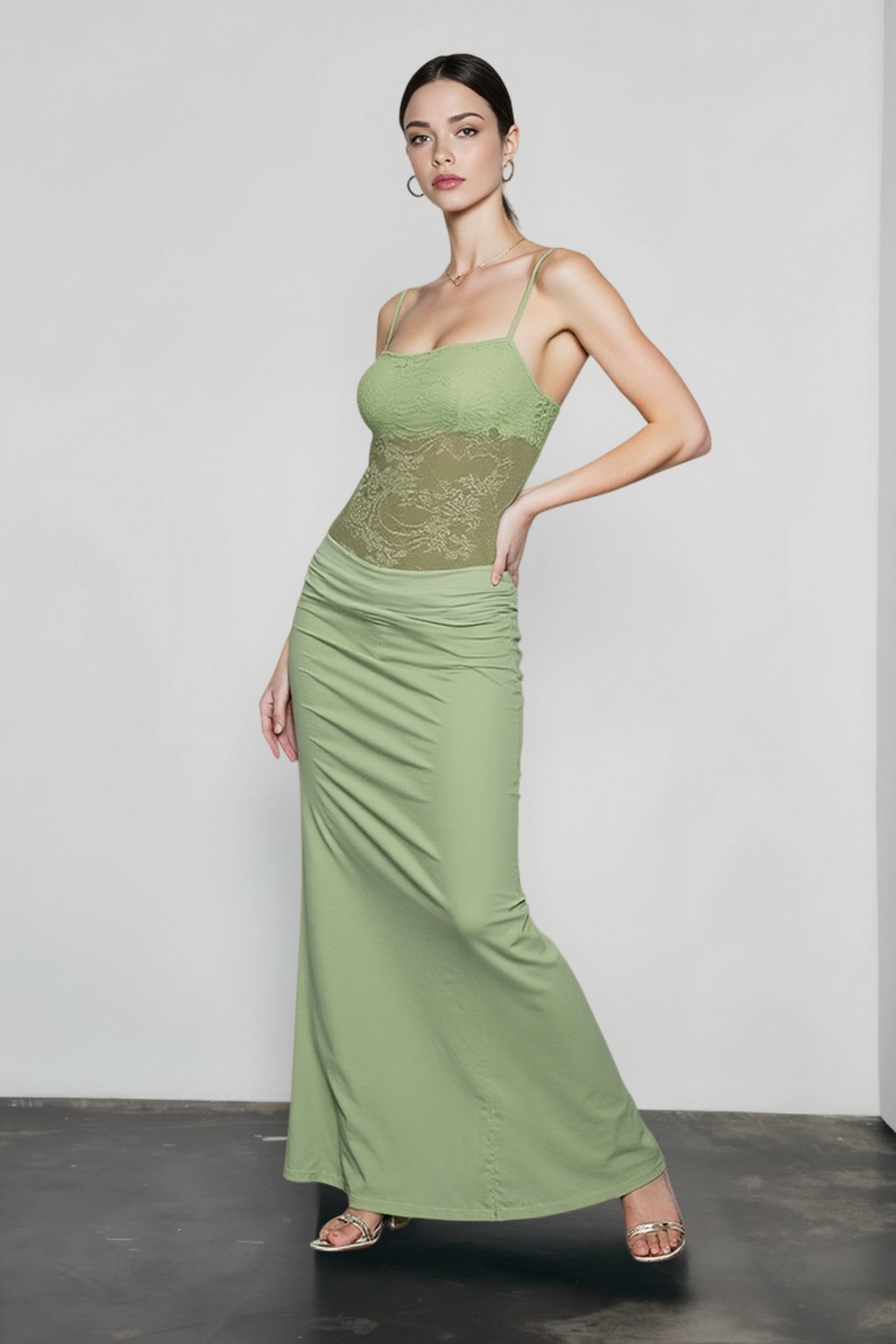 Slim Fit Lace Cami Lace Dress Secondary image