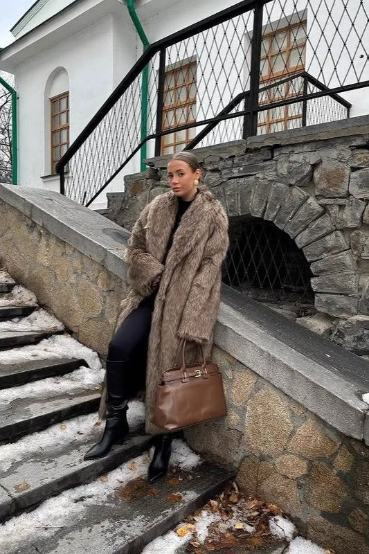 Faux Fur Long Thick Warm Overcoat Secondary image