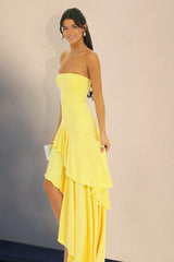 Strapless Ruffle Hem Birthday Dress