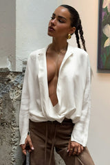 Deep V Cross Over Blouse