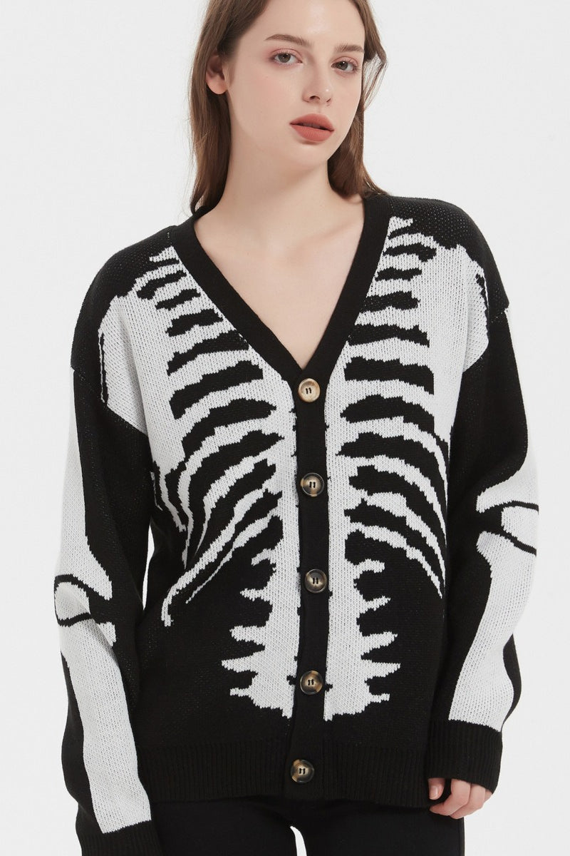 Skull Print Knit Cardigan Main image