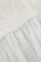 Sheer Ruched Split Cami Maxi Lace Dress