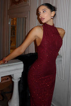 Halter Bodycon Mermaid Long Formal Dress