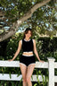 Sexy Black White Push Up Two Piece Swim Set