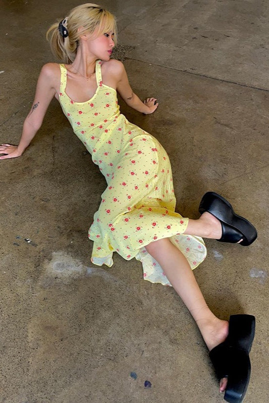 Milk Silk Floral Mermaid Maxi Floral Dress Secondary image