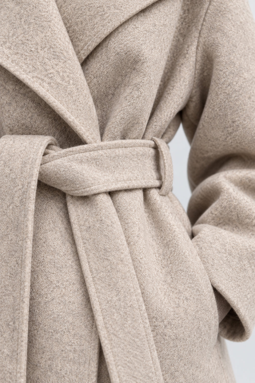 Structured Double Faced Wool Midi Coat