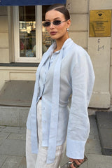 Tie Detail Button Down Blouse