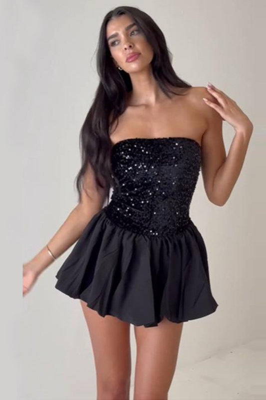 Off Shoulder Strapless Mini Sequin Sequin Dress Secondary image